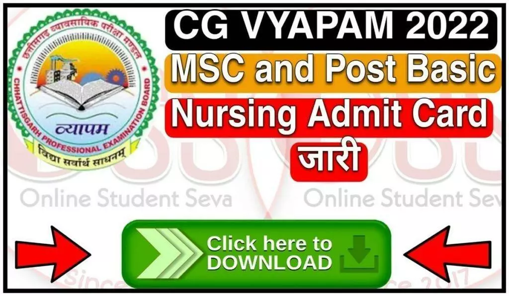 Msc and Post Basic Nursing Admit Card 2022