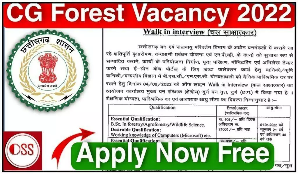Chhattisgarh Durg Forest Officer Recruitment