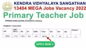 KVS Primary Teacher Recruitment 2022